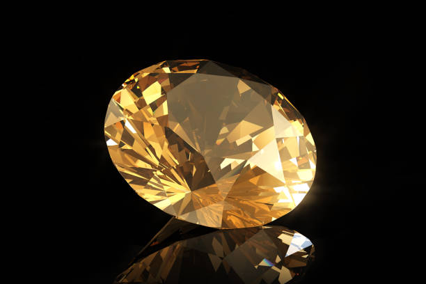 istock Beautiful citrine crystal on a dark background. 1706635677
