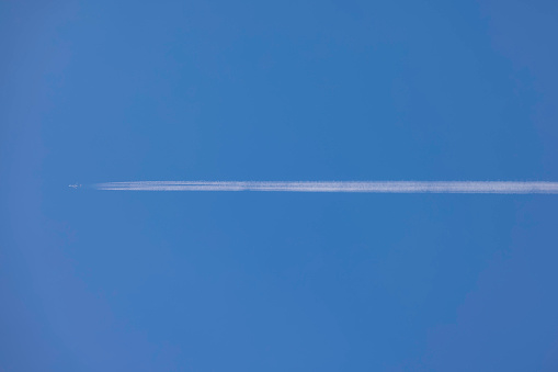 airplane on a clear blue sky
