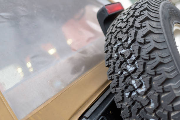 istock New off-road car tire 1706655873