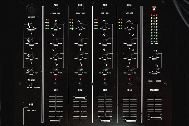 istock Control panel with sliders of an audio mixer for DJ 1706657445
