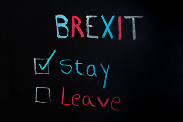istock Brexit concept, choice between staying or leaving, written on blackboard. 1706661849