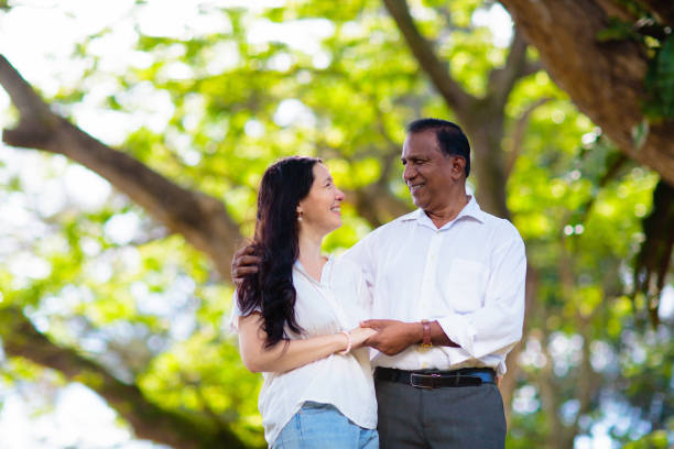 istock Interracial couple in summer park. 1706678262
