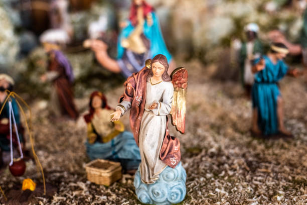 istock Religious figures of nativity scene at Christmas. 1706698405