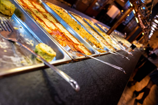 istock Trays with pasta dishes for self-service buffet in a restaurant. 1706716577