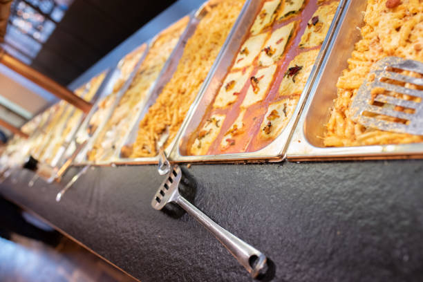 istock Pasta dishes on buffet in an italian restaurant. 1706716902