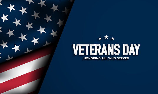 Veterans Day Background Design. Banner, Poster, Greeting Card. Vector Illustration.