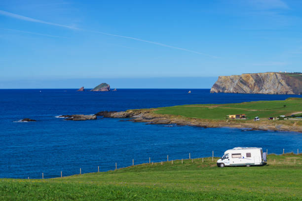 istock Camper on Asturias coast in Spain. 1706748945