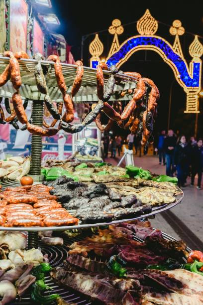 istock Sausages and black pudding roasted in a barbecue. 1706766126