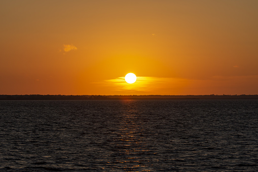 Sunrise on the lagoon at Barra de Navidad, Jalisco, Mexico's Pacific Coast.