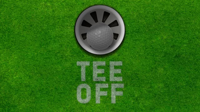 Tee Off. Putting a golf ball. Golf Animated Graphic Background.