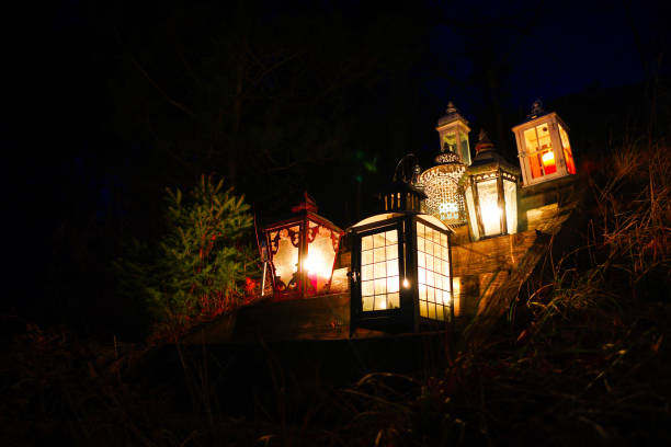 istock lanterns in an outdoor staircase during the night 1706876238
