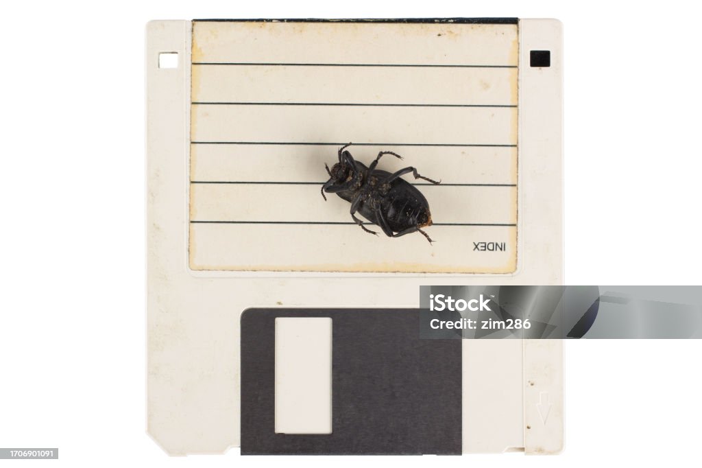 Floppy Error Bug On Retro Floppy Diskette Computer Error Concept Stock Photo ...