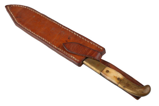 istock Vintage hunting knife with leather holster 1706905402