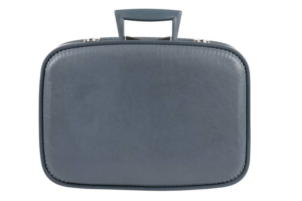 istock Vintage gray suitcase isolated on white. 1706905557