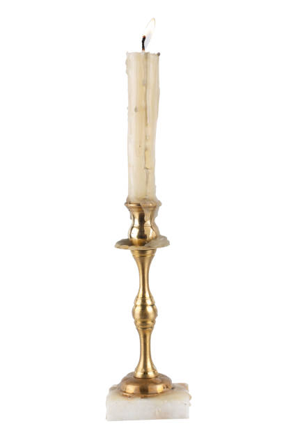 istock Vintage retro candlestick with candle 1706905593