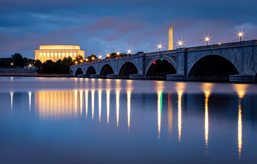 Twilight on the National Mall in Washington DC