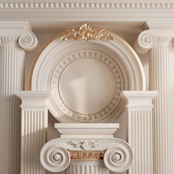 istock 3d rendering illustration with classic luxury roman column for product background with background for branding presentation 3d rendering illustration. 1706992419