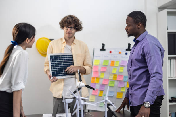 istock Renewable energy experts optimize solar panel materials to be pure silicon for energy efficiency 1706993125