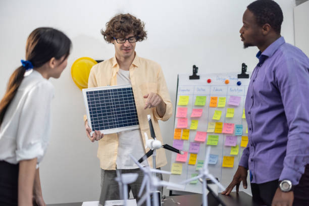 istock Renewable energy experts optimize solar panel materials to be pure silicon for energy efficiency 1706996190