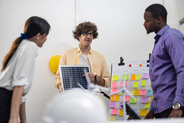 istock Renewable energy experts optimize solar panel materials to be pure silicon for energy efficiency 1707001343