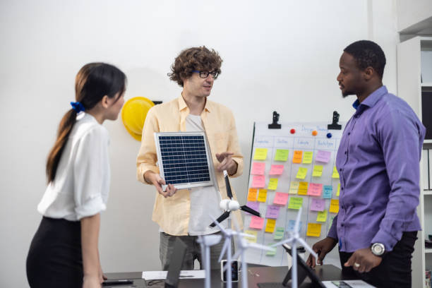 istock Renewable energy experts optimize solar panel materials to be pure silicon for energy efficiency 1707002540