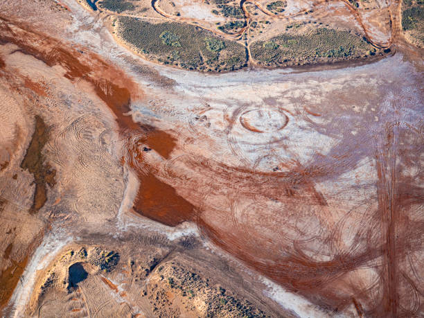 istock Aerial view of salt flats 1707013428