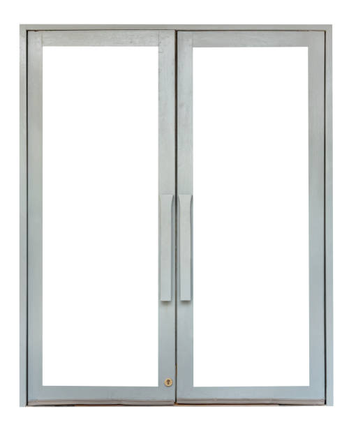 istock gray wooden door isolated on white background  ,clipping path 1707017942