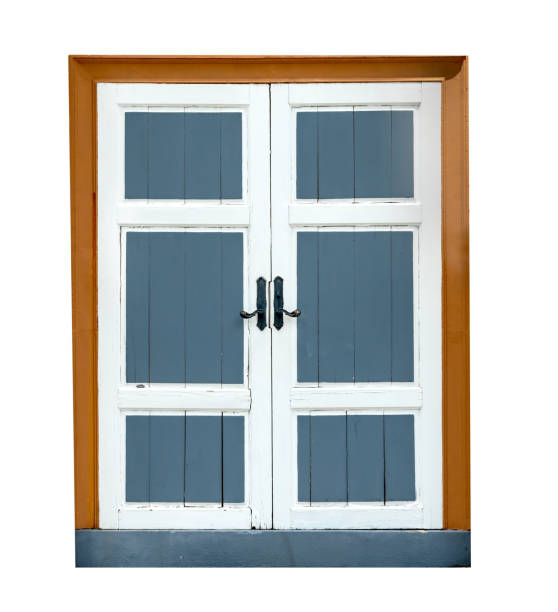 wooden door isolated on white background ,include clipping path