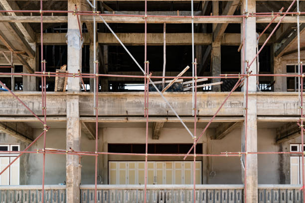istock scaffolding at construction site of a building 1707047066