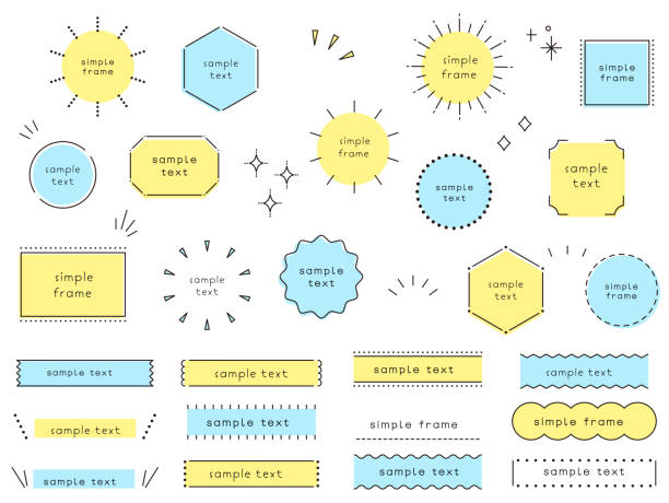 illustrations, cliparts, dessins animés et icônes de jeu d’illustrations vectorielles de cadre simple - décorer