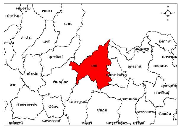 ilustrações, clipart, desenhos animados e ícones de loei mapa província nordeste parte da tailândia ásia - northeast kingdom