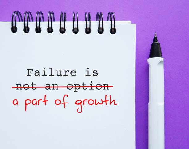 istock Note book with text FAILURE IS NOT AN OPTION, corrected to FAILURE IS A PART OF GROWTH, to avoid toxic positivity - belief that people should maintain only positive thoughts no matter how difficult they feel 1707198222