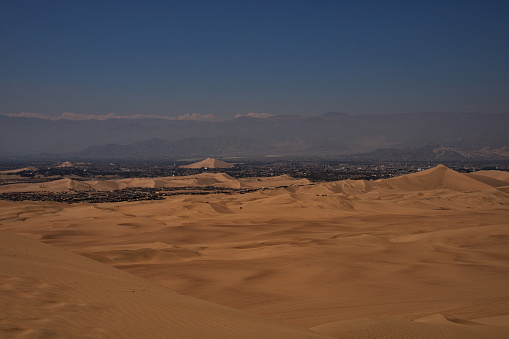 Sand dunes of Huacachine desert in Peru