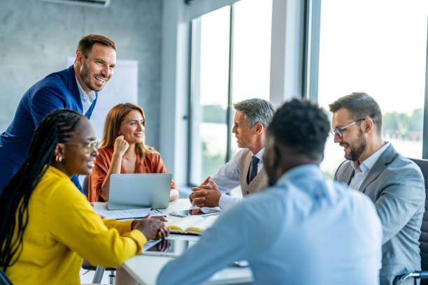 istock Business people having a meeting in a tech company 1707277338