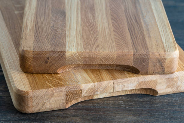 istock Two wooden cutting board on wooden table background 1707328682