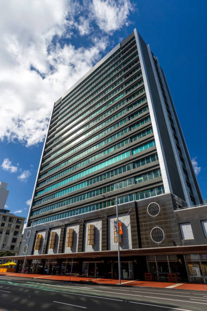istock Business background, tall building and clouds 1707377146