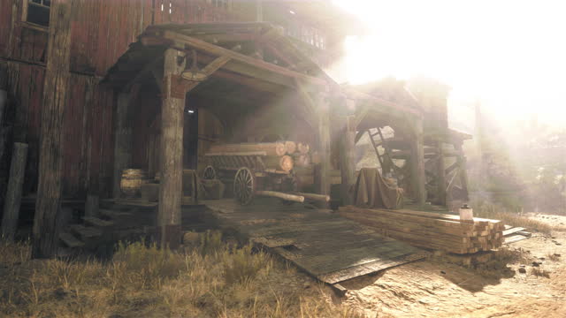 An old American western style town