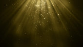 Particles gold glitter bokeh award dust abstract background