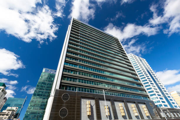 istock Business background, tall building and clouds 1707385960