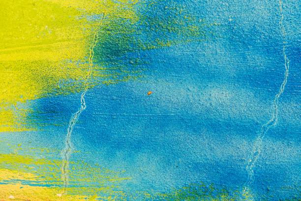 istock Textured plaster and paint background to create a background or textures for the design of a beautiful grunge background. Panoramic abstract decorative background. Wide-angle wallpaper with a rough stylized mystical texture with space to copy the design. 1707392618