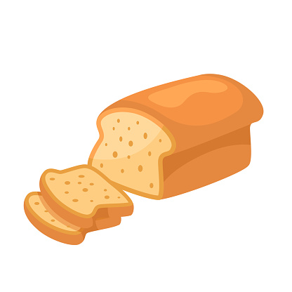 White bread icon illustration. Vector design