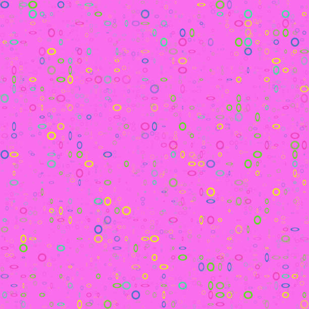 ilustraciones, imágenes clip art, dibujos animados e iconos de stock de ilustración rasterizada. fondo sin costuras de anillos multicolores sobre un fondo púrpura. - textile purple translucent backgrounds
