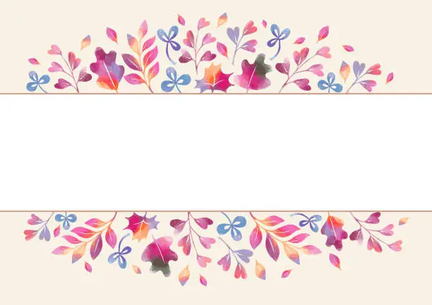 Vector illustration of Decorative border. Background with plants.