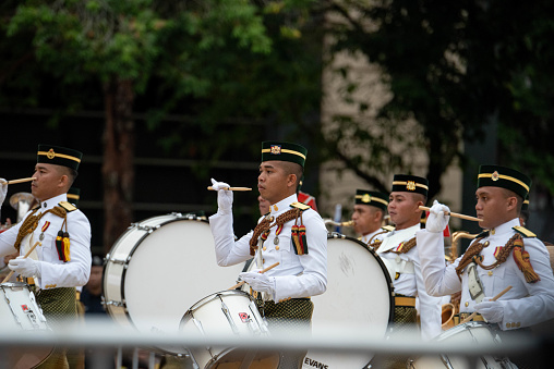 New York City, NY, USA - March 17, 2014: Participants at the annual St. Patrick's Day Parade that takes place on 5th Avenue in New York City. The parade is a celebration of Irish heritage in America and is the largest in the world.