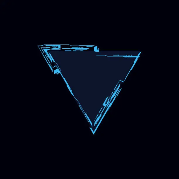 Vector illustration of Futuristic triangle frame, vector illustration for web design isolated on black.
