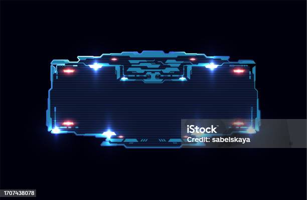 Hi Tech Border Panel Futuristic Digital Hud Target Border Glowing High Tech Technology Frame ...