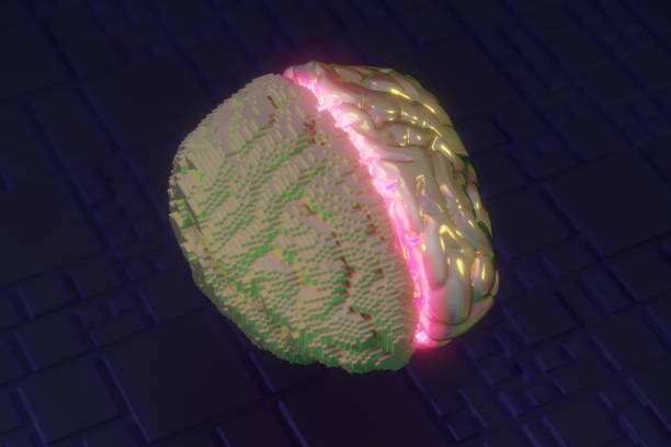 istock AI Artificial Intelligence concept with digital iridescent brain and glowing light on dark blue background 1707458324