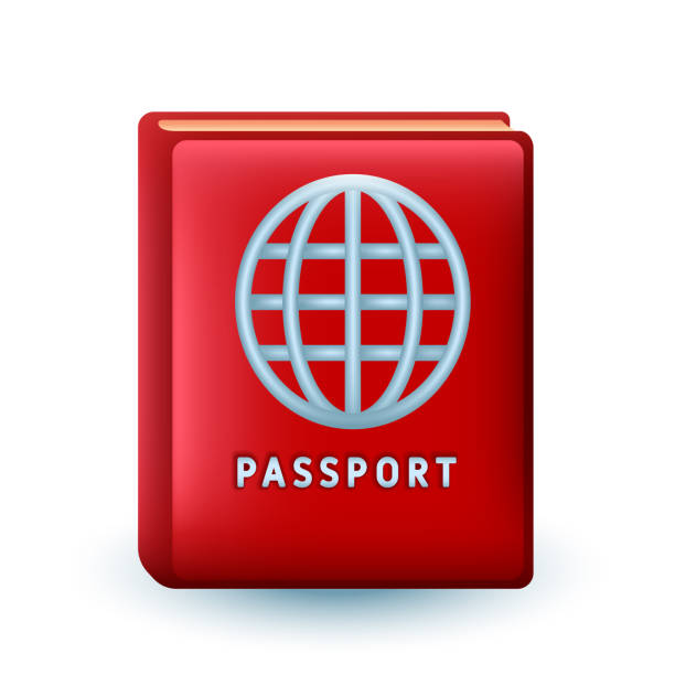 ilustraciones, imágenes clip art, dibujos animados e iconos de stock de ilustración 3d de pasaporte internacional rojo - passport computer graphic digitally generated image white background