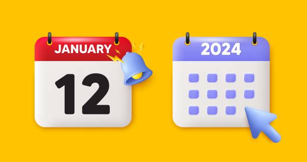 istock 12th day of the month icon. Event schedule date. Calendar date 3d icon. Vector 1707488246