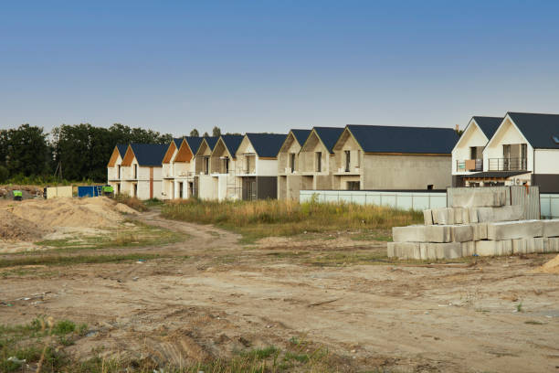 istock Construction site of a new cottage houses 1707511582